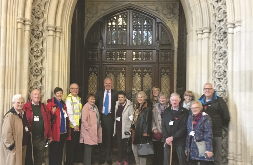 Chris with members from Barrington Centre visiting the House of Commons