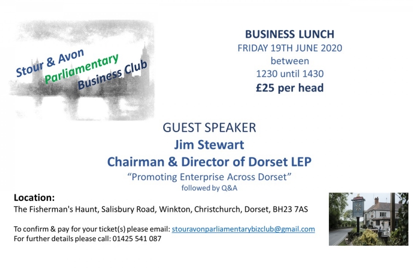 Stour & Avon Parliamentary Business Club Lunch 19th June 2020