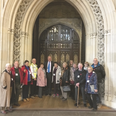 Chris with members from Barrington Centre visiting the House of Commons